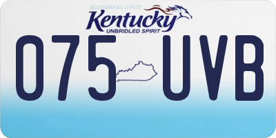 KY license plate 075UVB