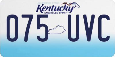 KY license plate 075UVC