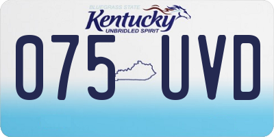 KY license plate 075UVD
