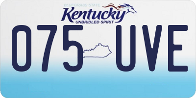 KY license plate 075UVE