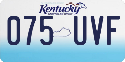 KY license plate 075UVF