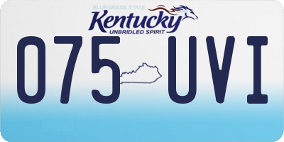 KY license plate 075UVI