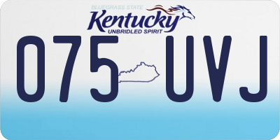 KY license plate 075UVJ