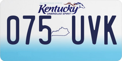 KY license plate 075UVK