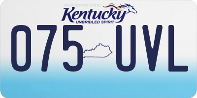 KY license plate 075UVL