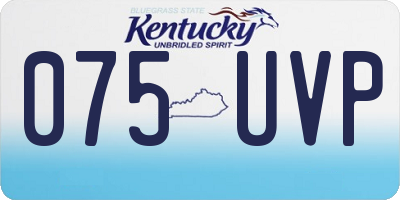 KY license plate 075UVP