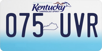 KY license plate 075UVR