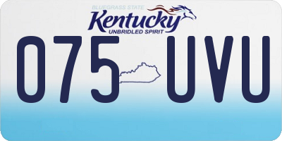 KY license plate 075UVU