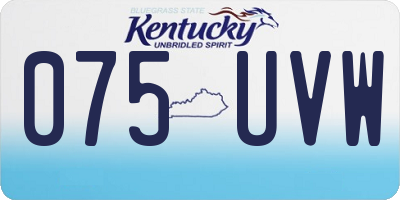KY license plate 075UVW
