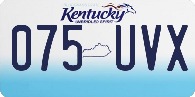 KY license plate 075UVX