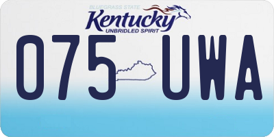 KY license plate 075UWA