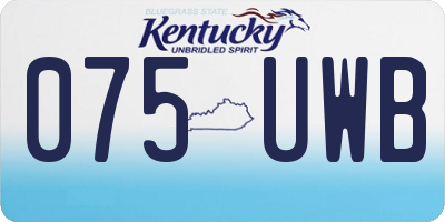 KY license plate 075UWB