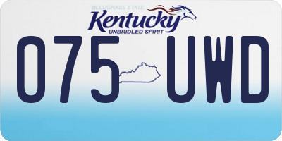 KY license plate 075UWD