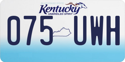 KY license plate 075UWH