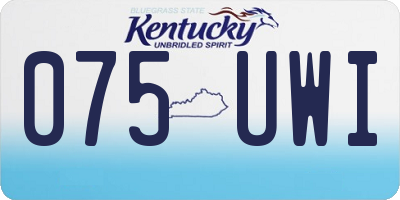 KY license plate 075UWI