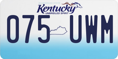 KY license plate 075UWM