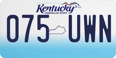 KY license plate 075UWN