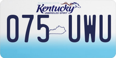 KY license plate 075UWU