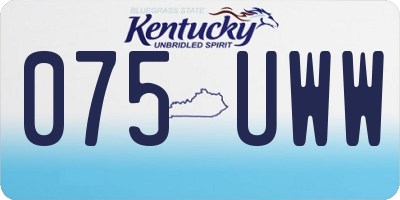 KY license plate 075UWW