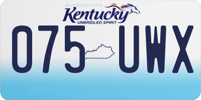 KY license plate 075UWX