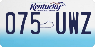 KY license plate 075UWZ