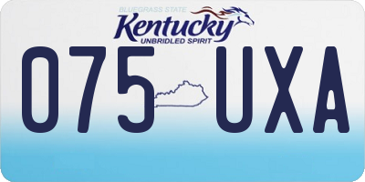 KY license plate 075UXA
