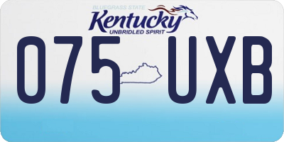 KY license plate 075UXB
