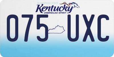 KY license plate 075UXC