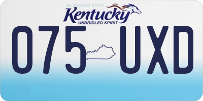 KY license plate 075UXD