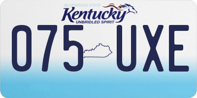 KY license plate 075UXE