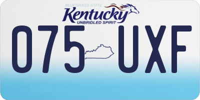 KY license plate 075UXF