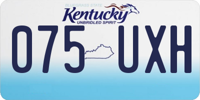 KY license plate 075UXH