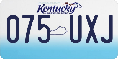 KY license plate 075UXJ