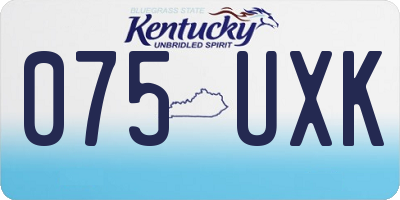 KY license plate 075UXK