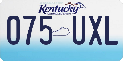 KY license plate 075UXL