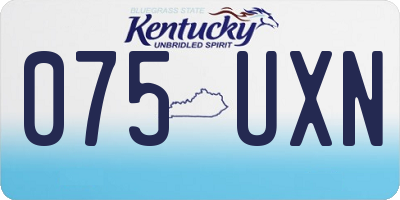 KY license plate 075UXN