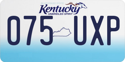 KY license plate 075UXP