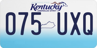 KY license plate 075UXQ