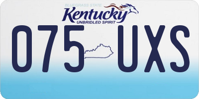 KY license plate 075UXS