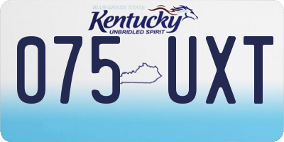 KY license plate 075UXT