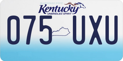 KY license plate 075UXU