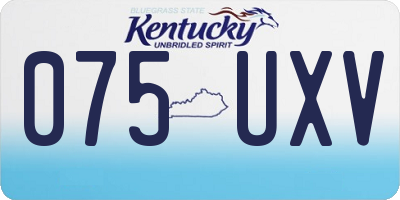 KY license plate 075UXV
