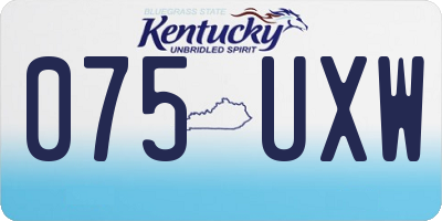 KY license plate 075UXW