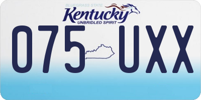 KY license plate 075UXX