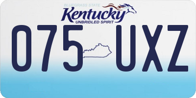 KY license plate 075UXZ