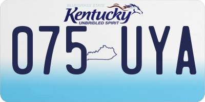KY license plate 075UYA