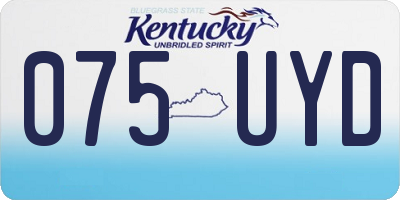 KY license plate 075UYD