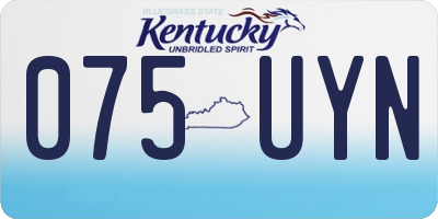 KY license plate 075UYN