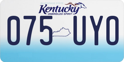 KY license plate 075UYO