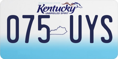 KY license plate 075UYS